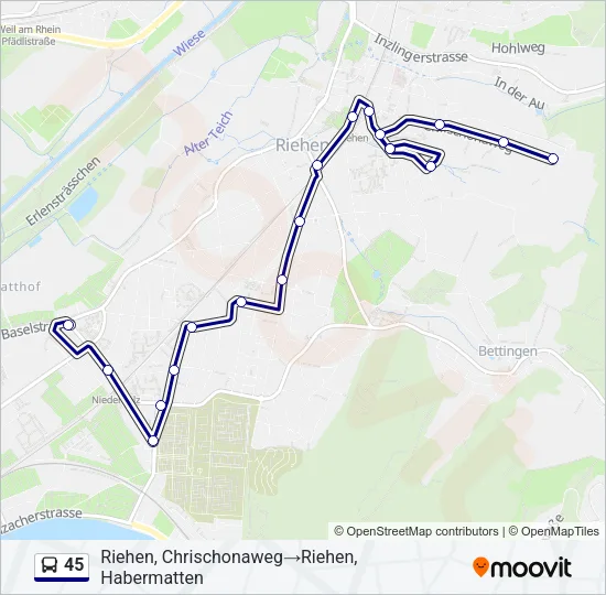 45 Bus Line Map