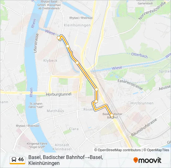 46 Bus Line Map