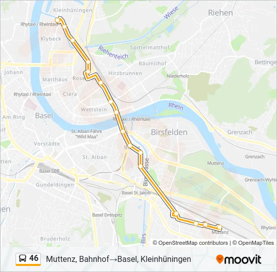 46 Bus Line Map