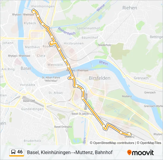 46 Bus Line Map