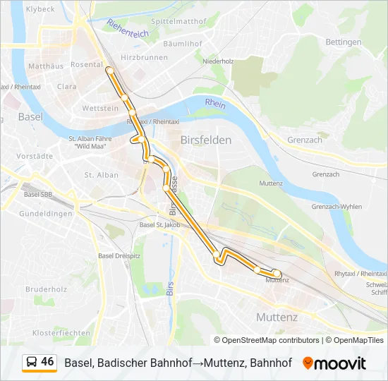 46 Bus Line Map