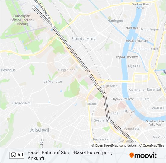 50 Bus Line Map