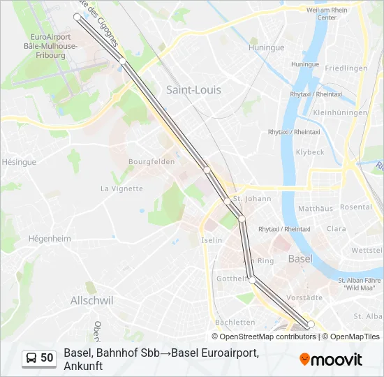 50 Bus Line Map