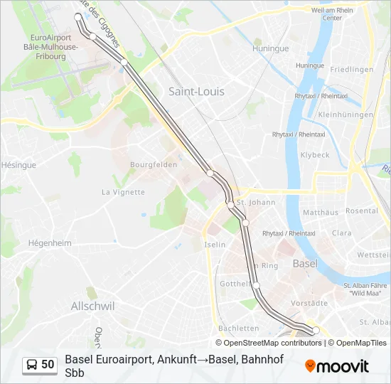 50 Bus Line Map