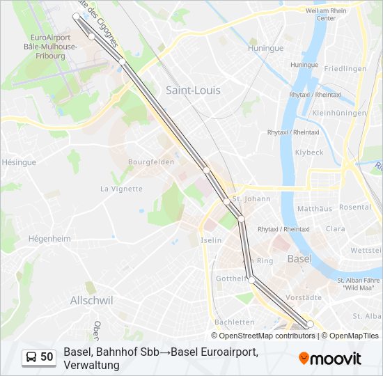 50 Bus Line Map