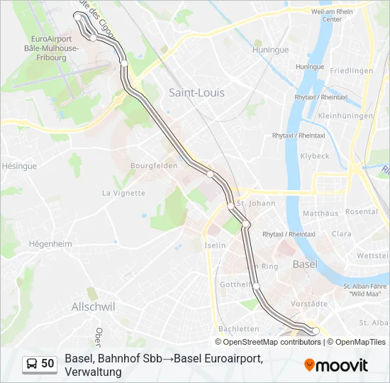 50 Bus Line Map