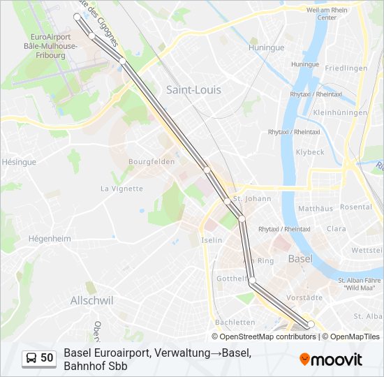 50 Bus Line Map