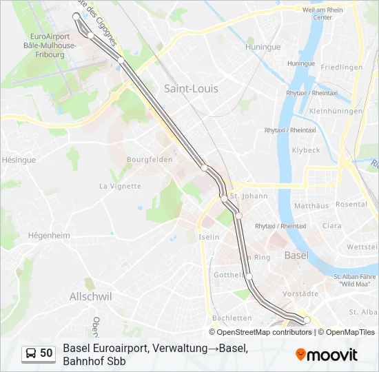 50 Bus Line Map