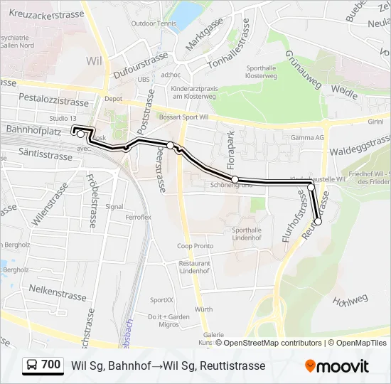 700 Bus Line Map