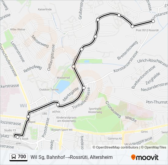 700 Bus Line Map