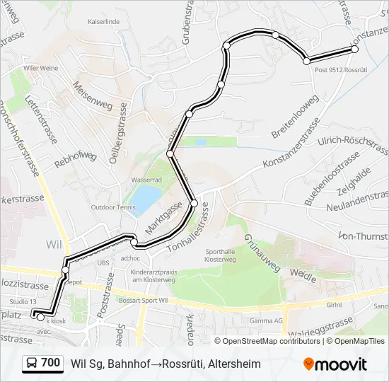 700 Bus Line Map