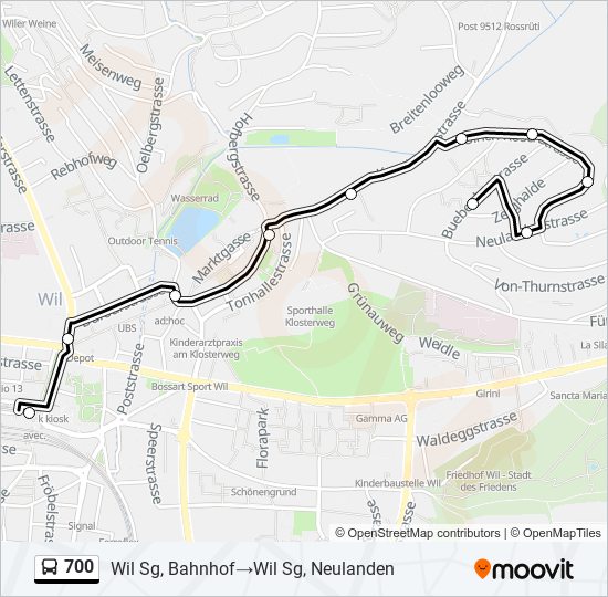 700 Bus Line Map