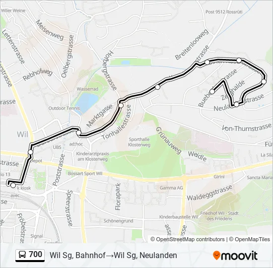 700 Bus Line Map