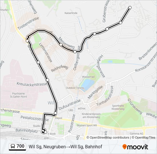 700 Bus Line Map