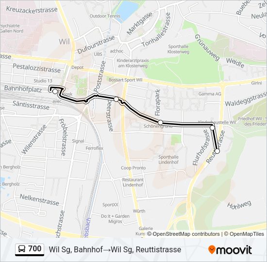 700 Bus Line Map