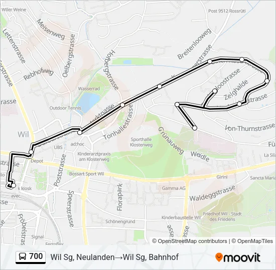 700 Bus Line Map