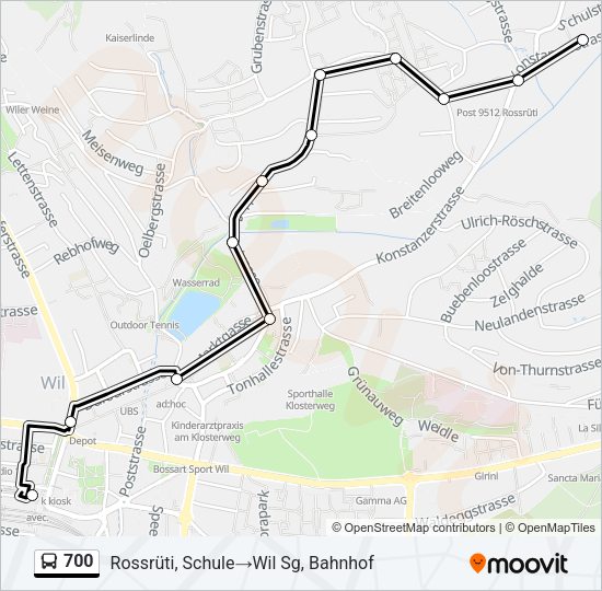 700 Bus Line Map