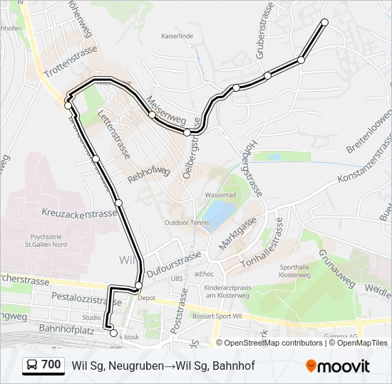 700 Bus Line Map