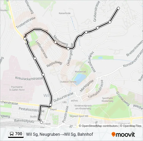 700 Bus Line Map