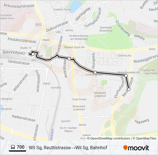 700 Bus Line Map