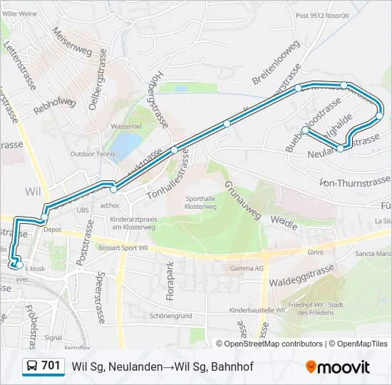 701 Bus Line Map