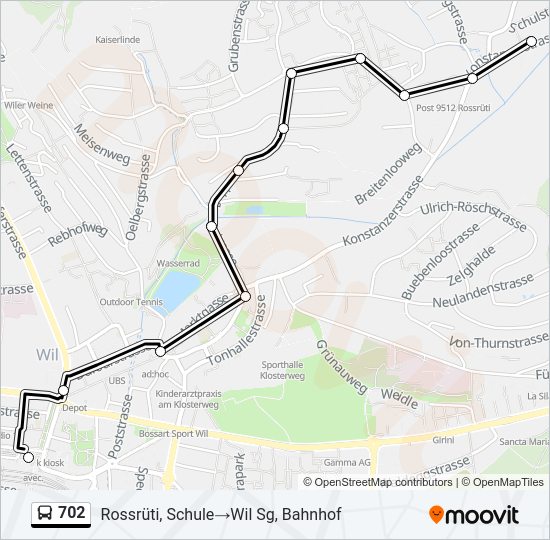 702 Bus Line Map