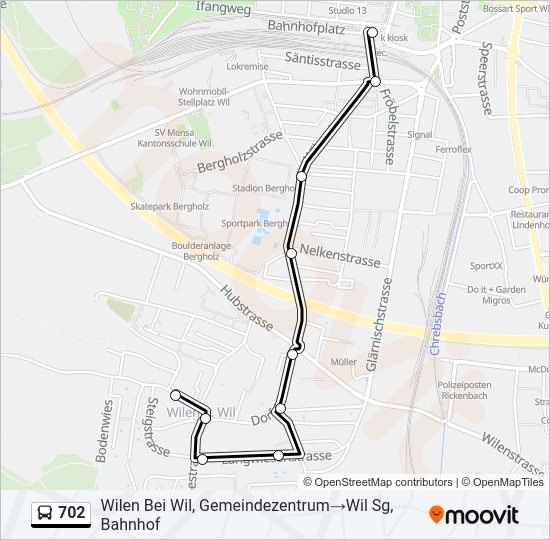 702 Bus Line Map