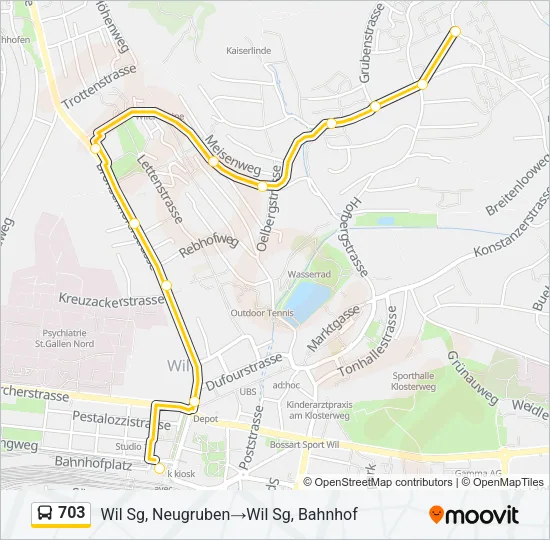 703 Bus Line Map