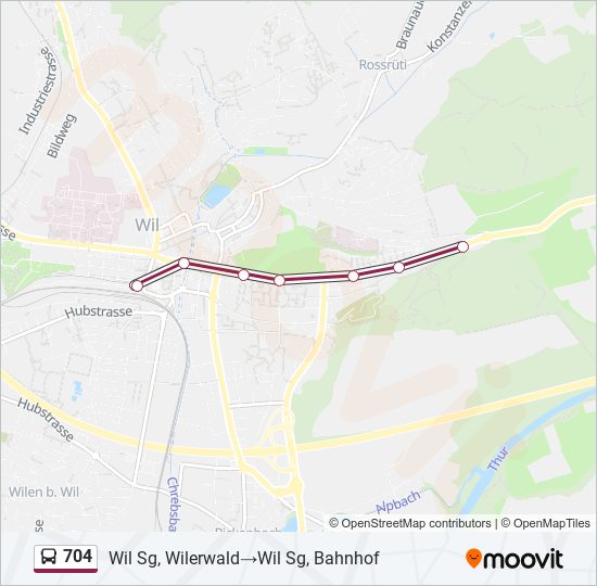 704 Bus Line Map