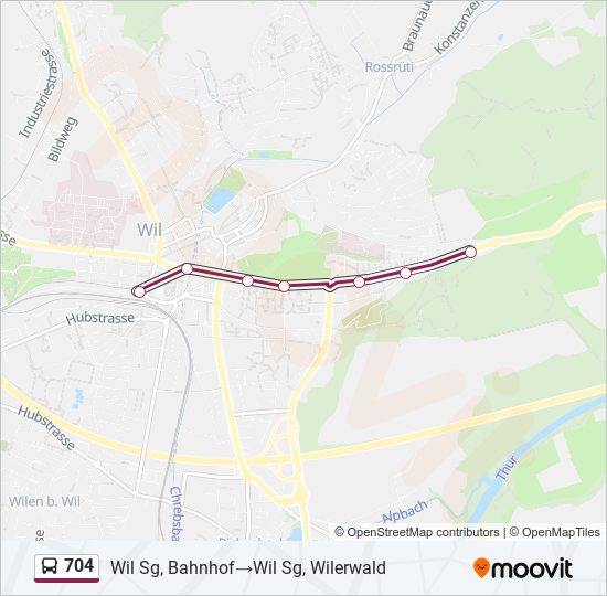 704 Bus Line Map