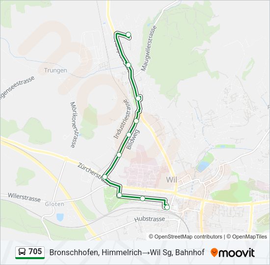 705 Bus Line Map