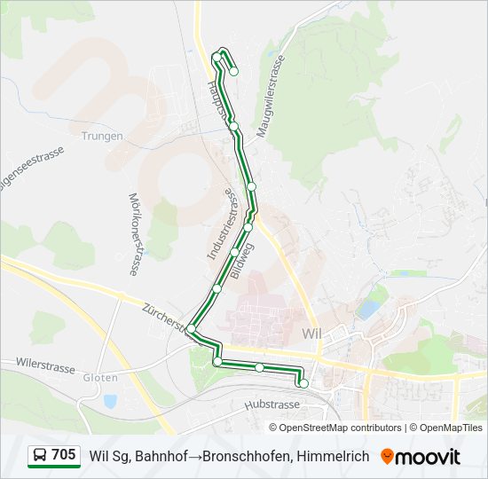 705 Bus Line Map