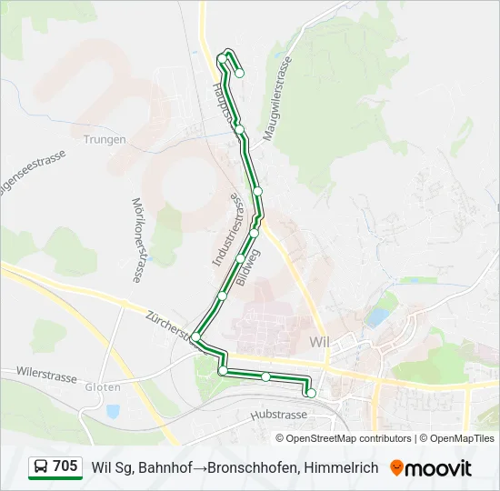 705 Bus Line Map