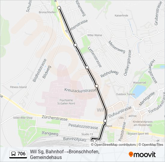 706 Bus Line Map