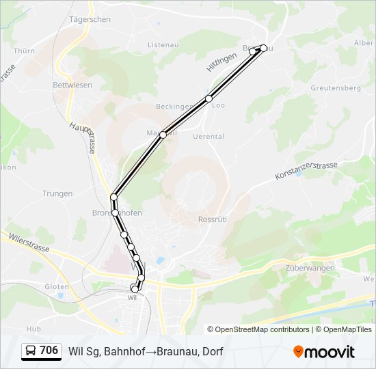 706 Bus Line Map