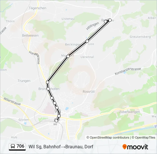 706 Bus Line Map