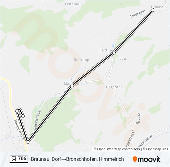 706 Bus Line Map