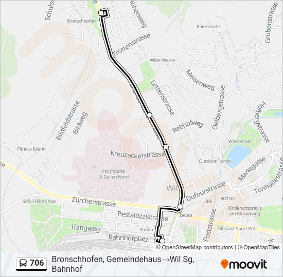 706 Bus Line Map