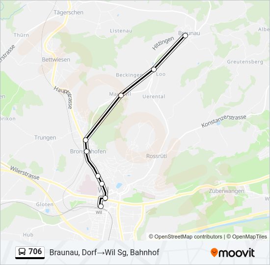 706 Bus Line Map