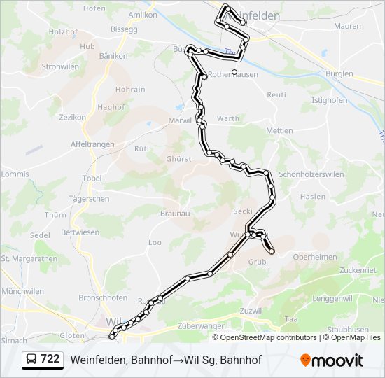 722 Bus Line Map