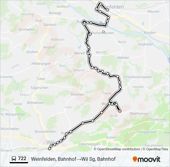 722 Bus Line Map
