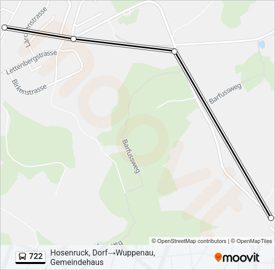 722 Bus Line Map