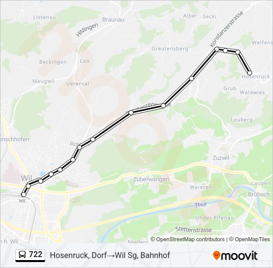 722 Bus Line Map