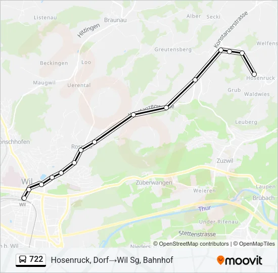 722 Bus Line Map