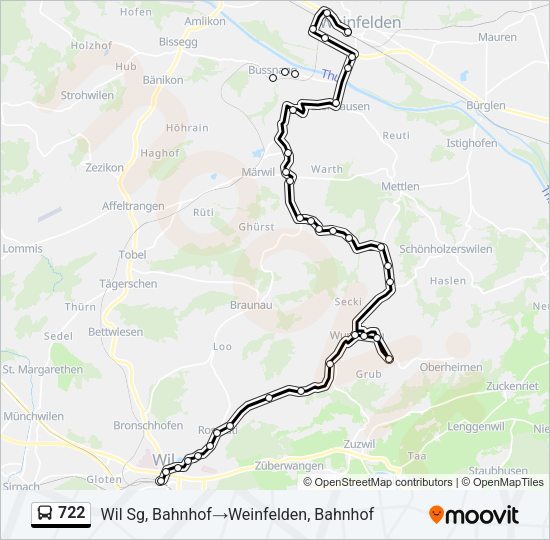722 Bus Line Map