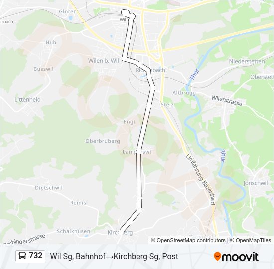 732 Bus Line Map