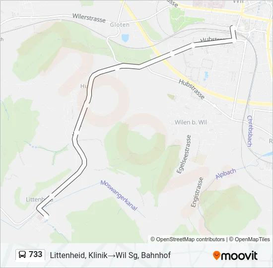 733 Bus Line Map