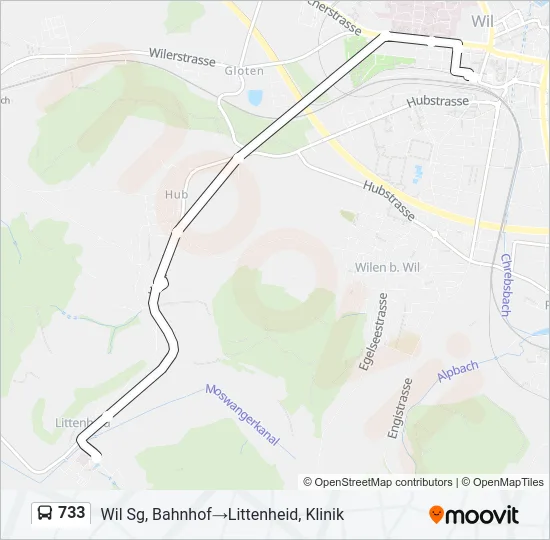 733 Bus Line Map
