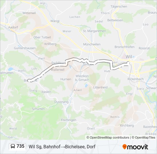 735 Bus Line Map