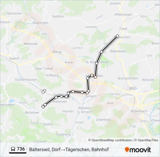 736 Bus Line Map